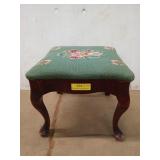 Needlepoint padded stool 12x14x14