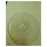 Glass hobnail serving tray 17"