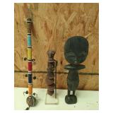 Ebony rhythm stick, African art
