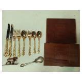 Sterling spoon, 8 PCs gold-plated cutlery, 2