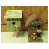 2 decorative bird houses