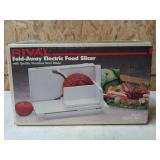 Rival fold away electric food slicer in box