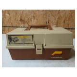 Plastic Plano tackle box model 2200; leather