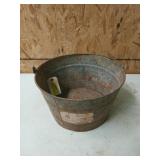 Galvanized pail, 8 in by 13 1/2 in