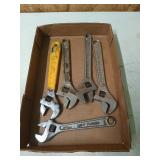 Five adjustable wrenches