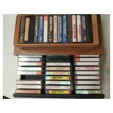 70+ asst cassette tapes in holders