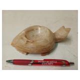 Carved stone turtle ashtray 1.5 x 6 x 3.5