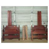 2 twin size beds: headboards, footboards, side