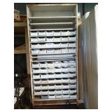 Metal organizer shelf w/ contents: nuts, bolts,