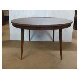 Round dining table w/ 6 chairs 30x47.5 & 2 - 12"