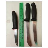 3 Mora stainless steel knives, Sweden