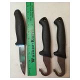 3 Mora stainless steel knives, Sweden