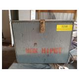 Von Hipot microamperes meter in wooden box,