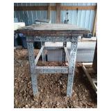 Wood and metal work table, 32x34x24"