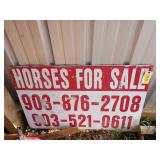 Metal "horses for sale" sign, 24x36 in