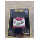 Porcelain purse 24 karat gold trimmed