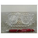 Fostoria American tea- sized cream and sugar on