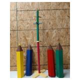 Coat rack 50", colored pencil decor for the