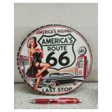 Metal route 66 sign 8"