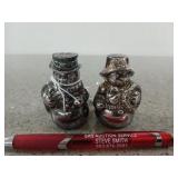 Reed & Barton silver plate S&P snowman couple
