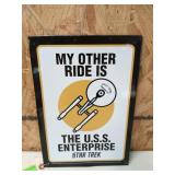 Metal Star Trek sign 12x8