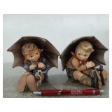 W. Goebel Hummel "umbrella boy / girl" figurines