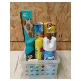 Small plastic tub of parchment paper, cling wrap,