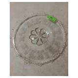 Padem City etched glass serving dish 15"