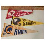 6 vintage sports pennants