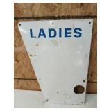 Porcelain double-sided LADIES sign 20x14