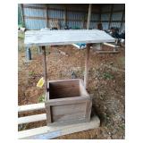 Cute little wooden wishing well, 29x16x21 in.