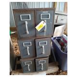 Set of three, two drawer filing cabinets,
