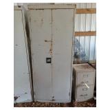 Metal shop cabinet, 72x15x30 in, two doors and 4