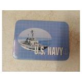 US Navy collector knife in tin