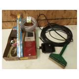 Coax cable, vinyl tubing, pull out towel bar,