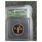 1999-S Pennsylvania silver quarter
