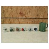 5 mini NFL football jiggers, small mug looking