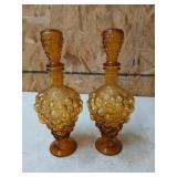 Pair of vinegar jars 10.75"