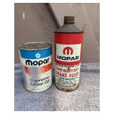 Mopar cans; motor oil and brake fluid