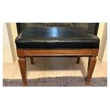 Leather and Wooden Stool