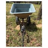 Drag behind seed/fertilizer spreader, universal