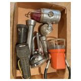 Box of miscellaneous flashlights, and lanterns