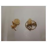 Two lovely brooches, both marked 12K GF
