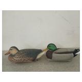 2 plastic duck decoys