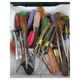 Box of asst screwdrivers, asst tools