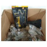 Asst hinges, gate latch, batteries, hardware,