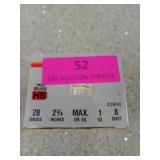 25 rds 28 ga 2 3/4" 1 oz 8 shot shells