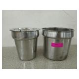 2 stainless serving bowls