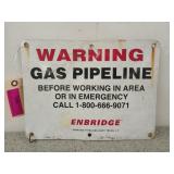 Metal double-sided Enbridge pipeline sign 9x12