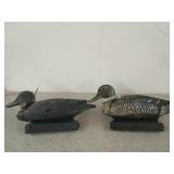 2 woodland duck decoys
